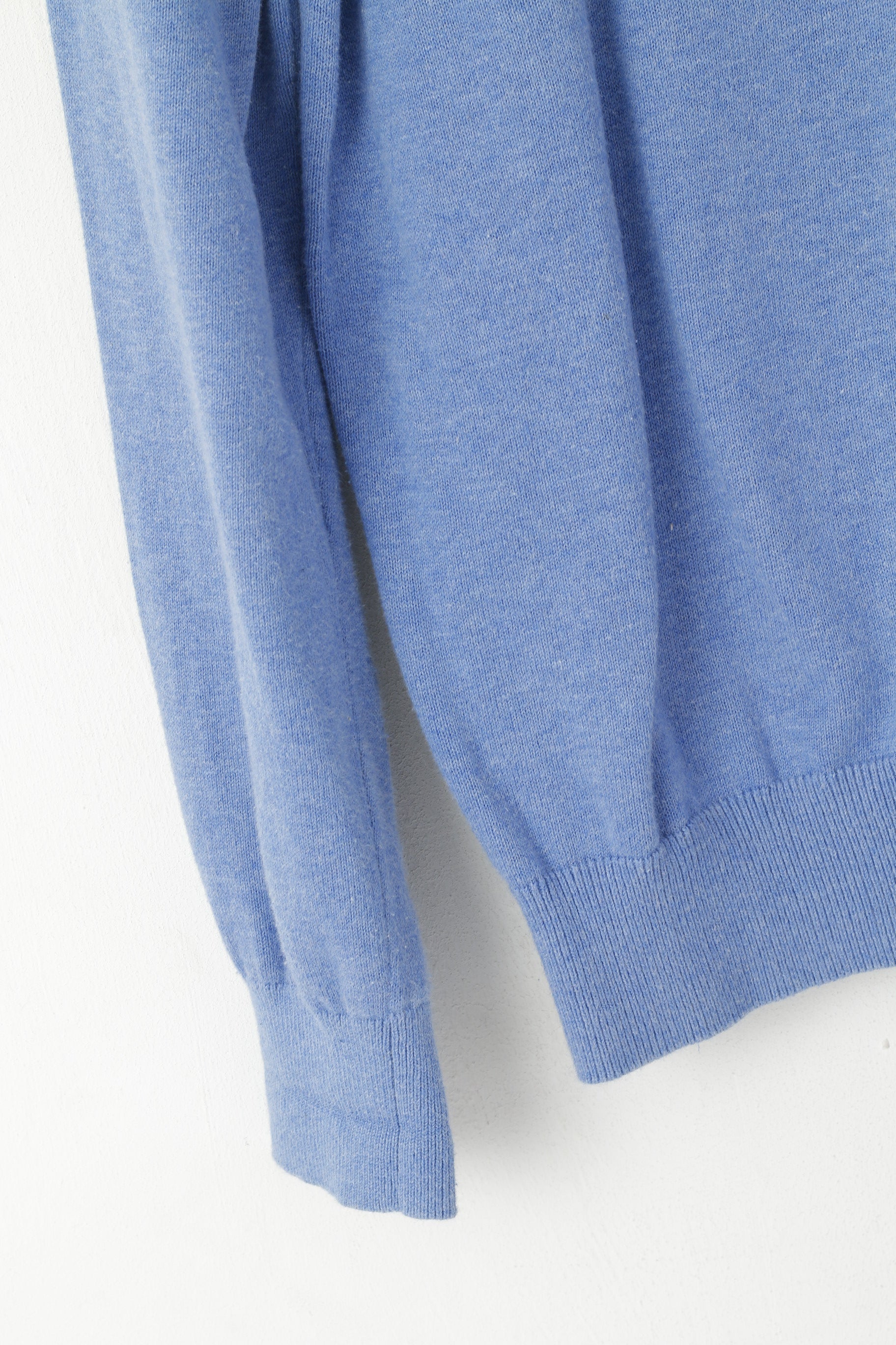 Morgan Men M Jumper Bleu Coton Confort Col V Pull Classique