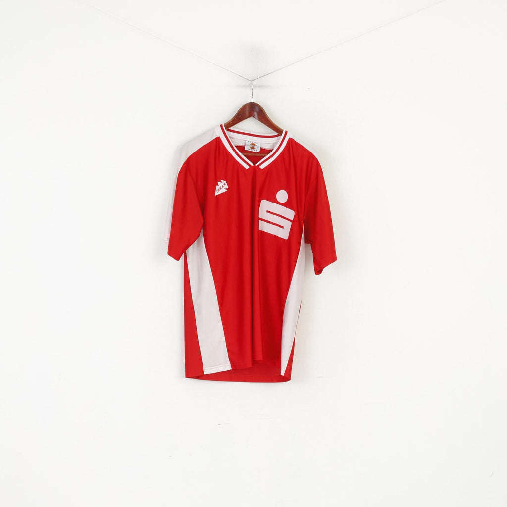 ISKAY Sports Assist Men L Shirt Red Vintage Basketball Nordlingen V Neck Jersey Top