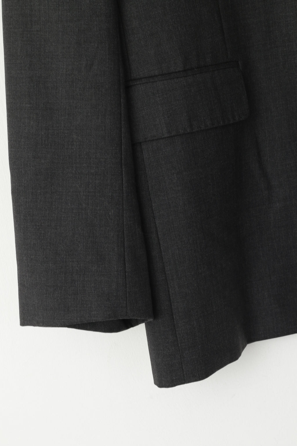 Jaeger Men 44 L Blazer Charcoal 100% Wool Single Breasted Jacket