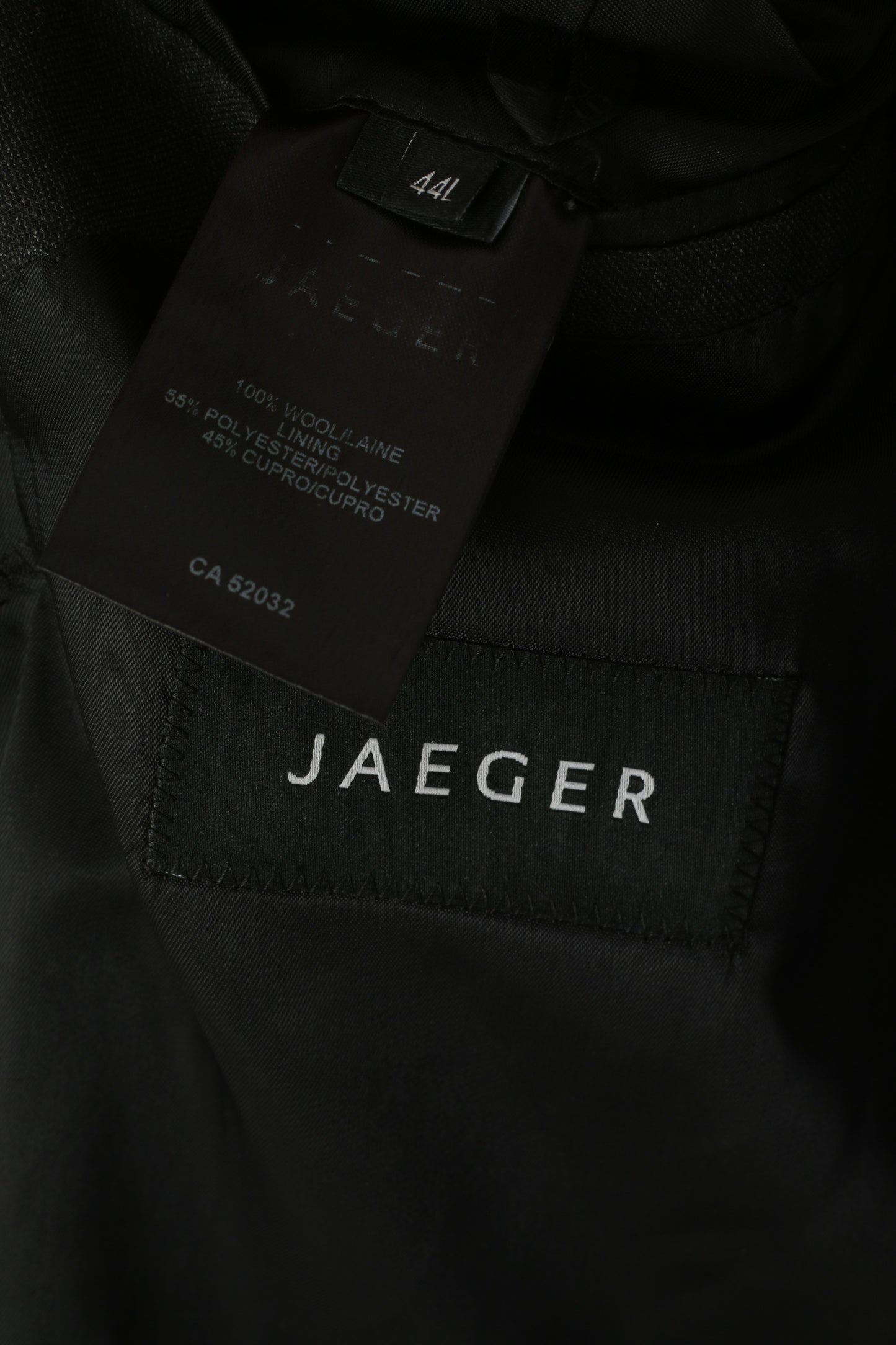 Jaeger Hommes 44 L Blazer Charbon 100% Laine Veste Simple Boutonnage