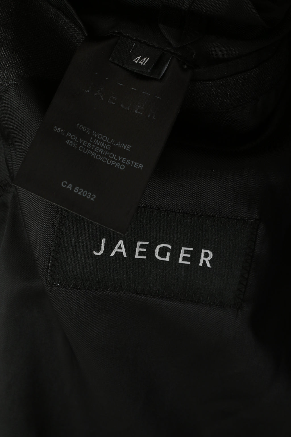 Jaeger Men 44 L Blazer Charcoal 100% Wool Single Breasted Jacket