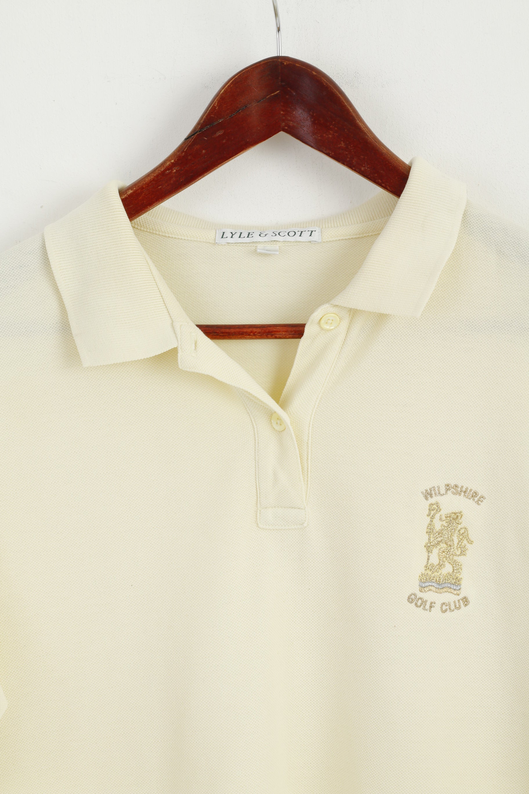 Lyle & Scott Men L Polo Shirt Yellow Wilpshire Golf Club Classic Top