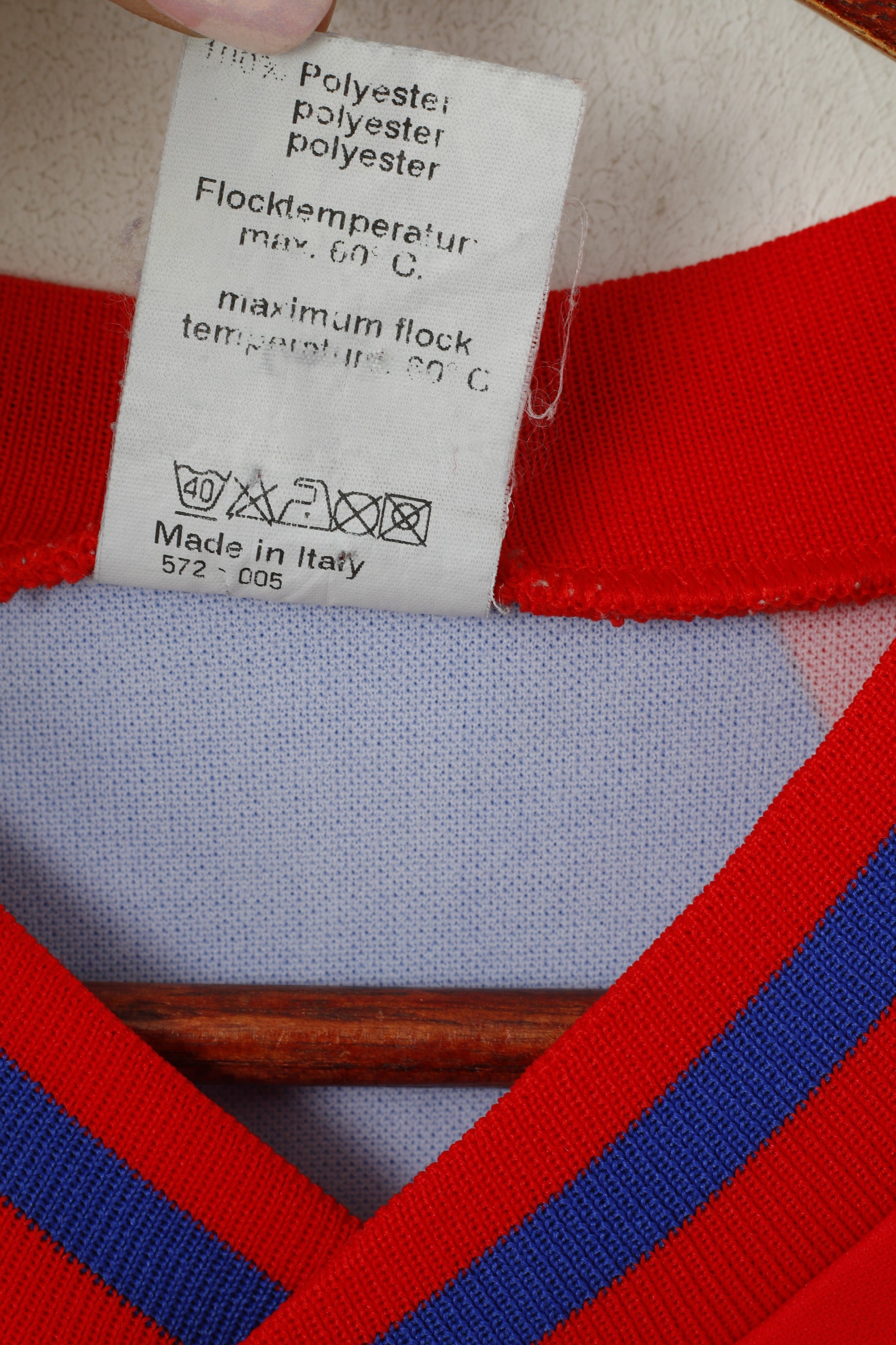 Erima Homme L / XL Chemise Bleu Marine Vintage Col V Sport Football #12 Active Top