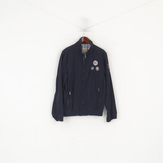 Gin Tonic Men M Jacket Navy Campground Cotton Camping Full Zip Harrington Top