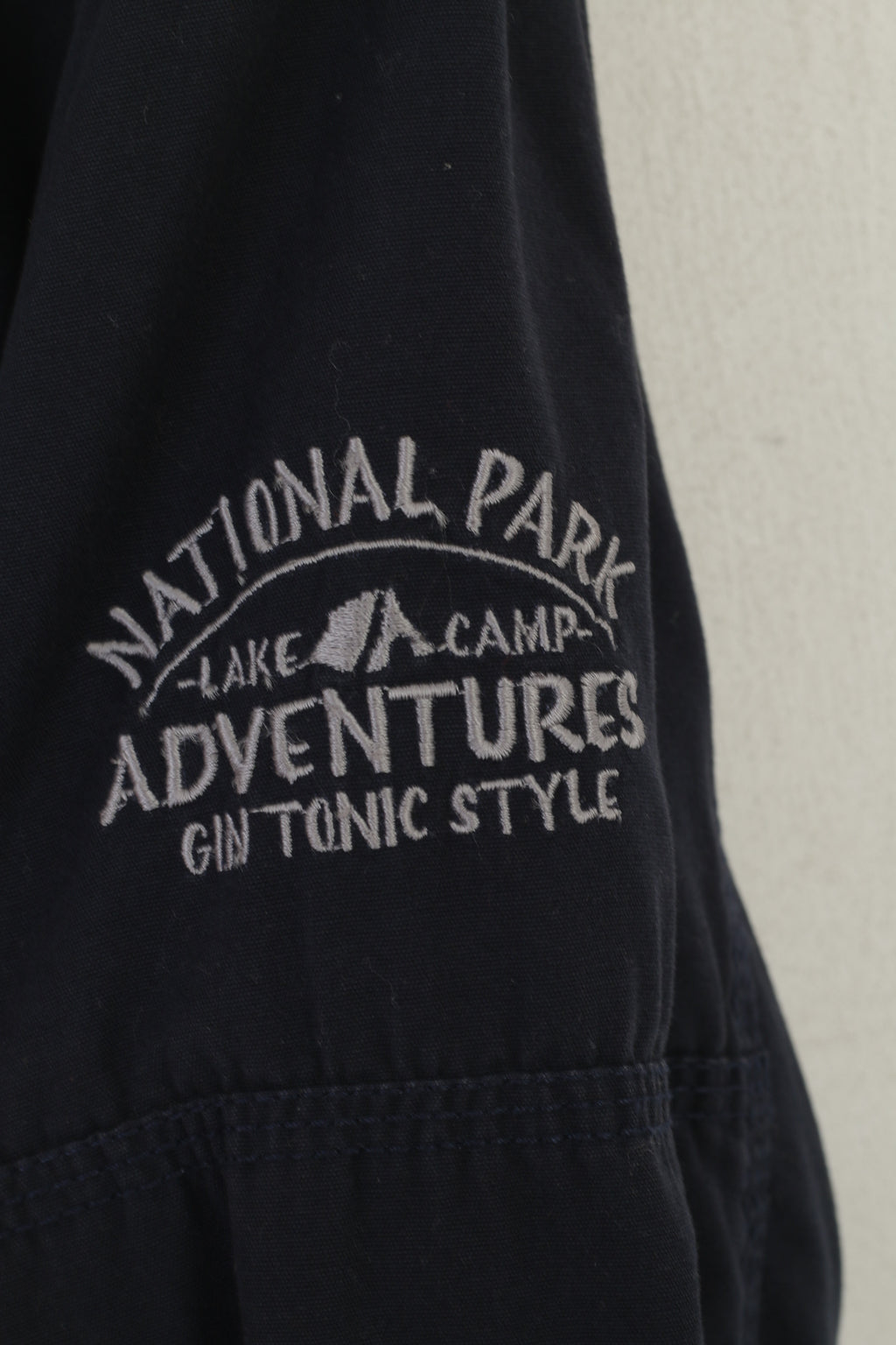 Gin Tonic Men M Jacket Navy Campground Cotton Camping Full Zip Harrington Top