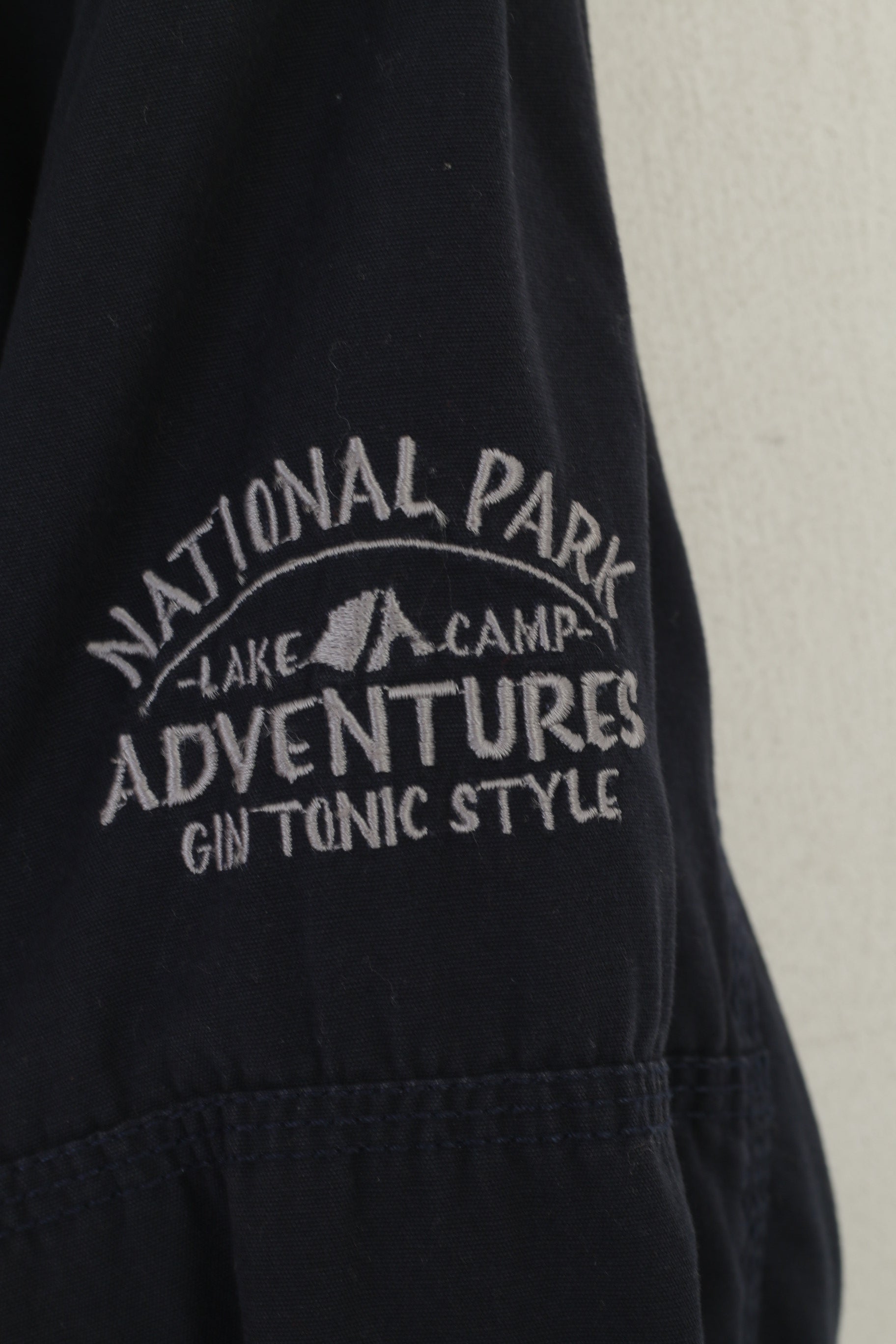 Gin Tonic Men M Jacket Navy Campground Cotton Camping Full Zip Harrington Top