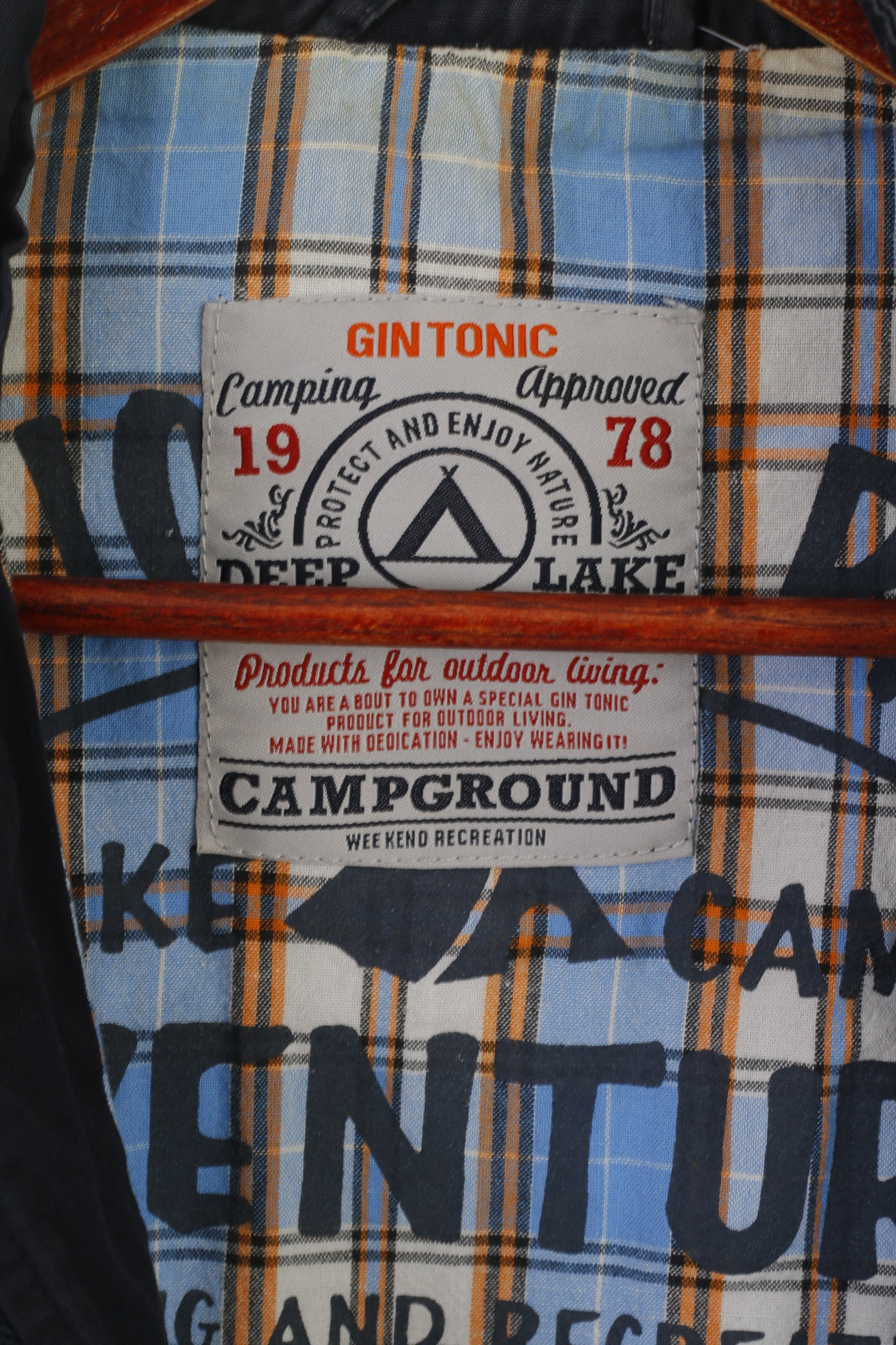 Gin Tonic Men M Jacket Navy Campground Cotton Camping Full Zip Harrington Top