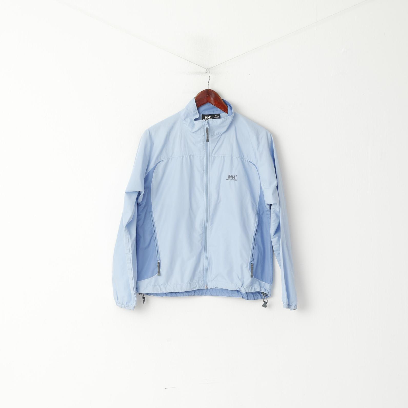 Helly Hansen Femmes L Veste Bleu Léger Zip Up Coupe-Vent Haut Court