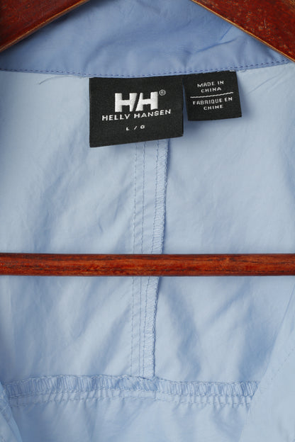 Helly Hansen Women L Jacket Blue Lightweight Zip Up Windbreaker Cropped Top
