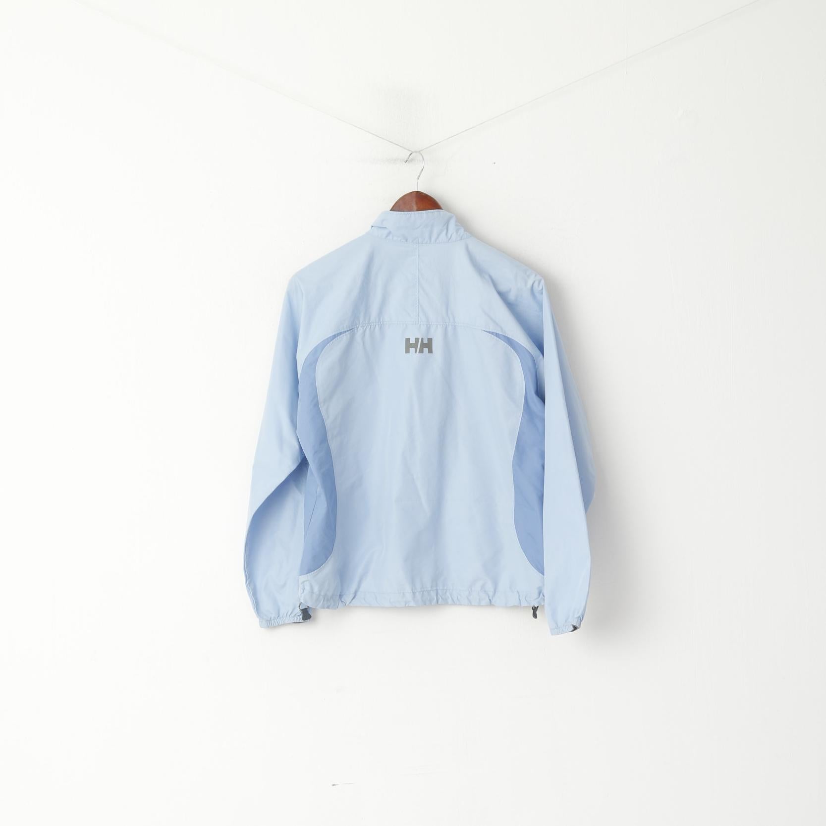 Helly Hansen Femmes L Veste Bleu Léger Zip Up Coupe-Vent Haut Court