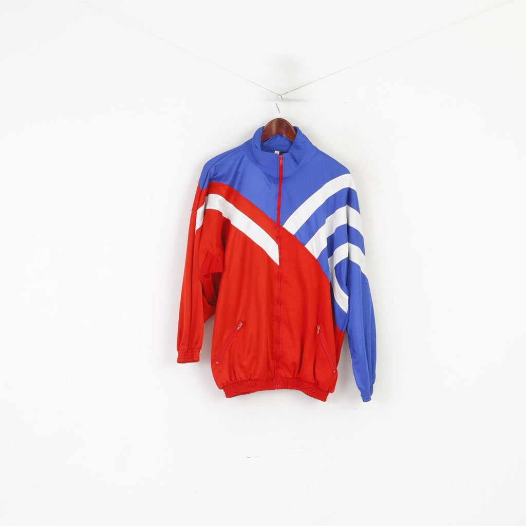 At Sport Men L Sweatshirt Blue Vintage Shiny Retro Zip Up Fresh 4 Fun Snake Track Top