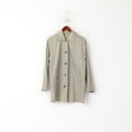 Marc Aurel Femmes M Manteau Argent Brillant ClassiqueCoton Nylon Mélange Poches Top