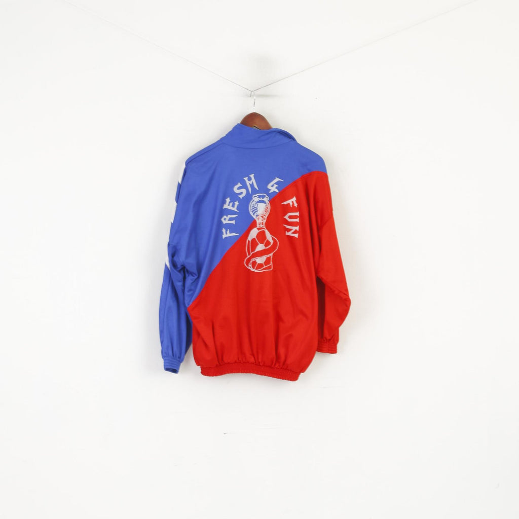 At Sport Men L Sweatshirt Blue Vintage Shiny Retro Zip Up Fresh 4 Fun Snake Track Top