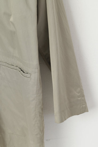 Marc Aurel Women M Coat Silver Shiny ClassicCotton Nylon Blend Pockets Top