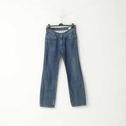 Tommy Hilfiger Homme 30 Jeans Pantalon Coton Bleu Denim Pantalon Droit Regular
