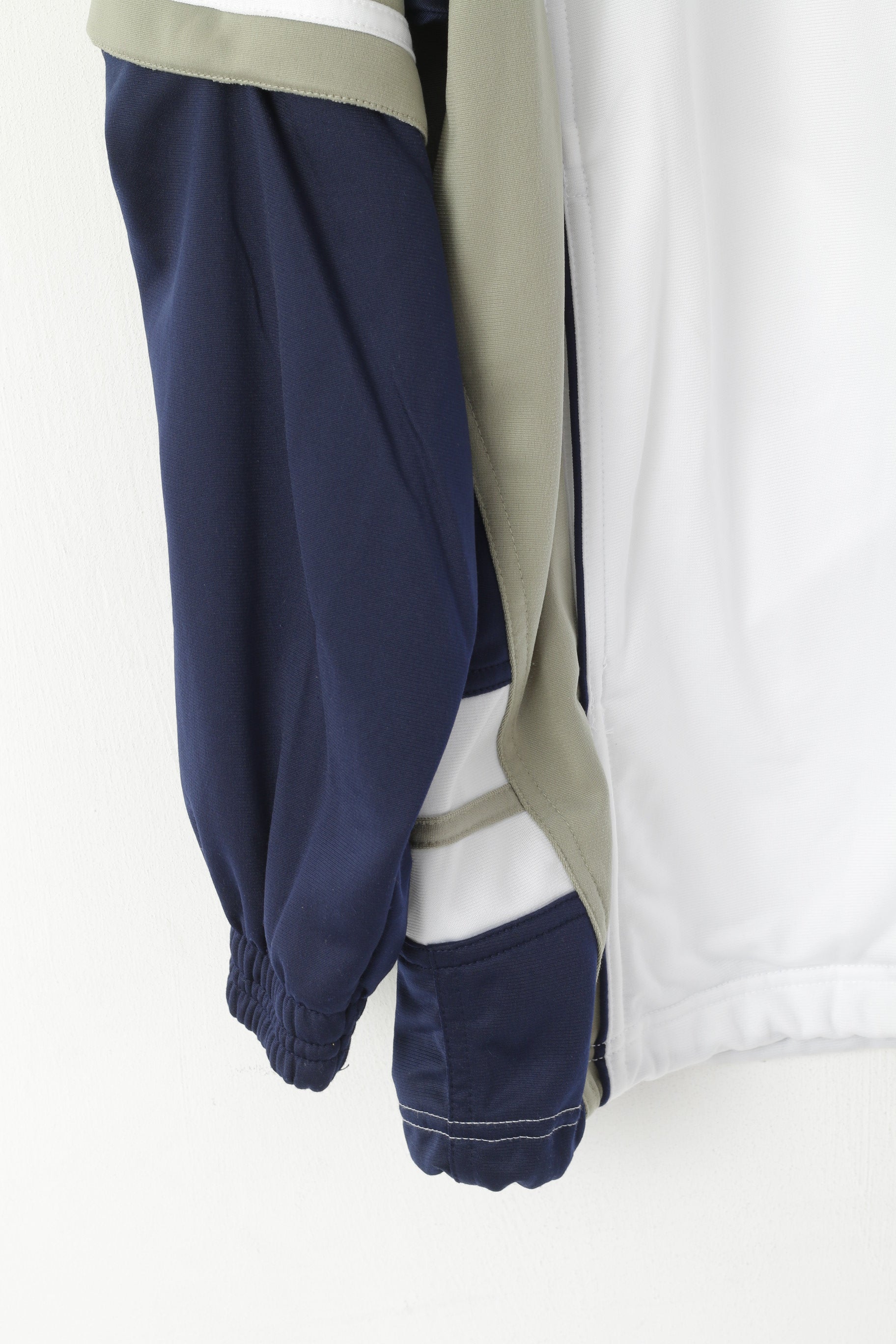 Diadora Coupe Davis Hommes 40 50 L Sweat Blanc Vintage Tennis Snap Sleeve Track Top