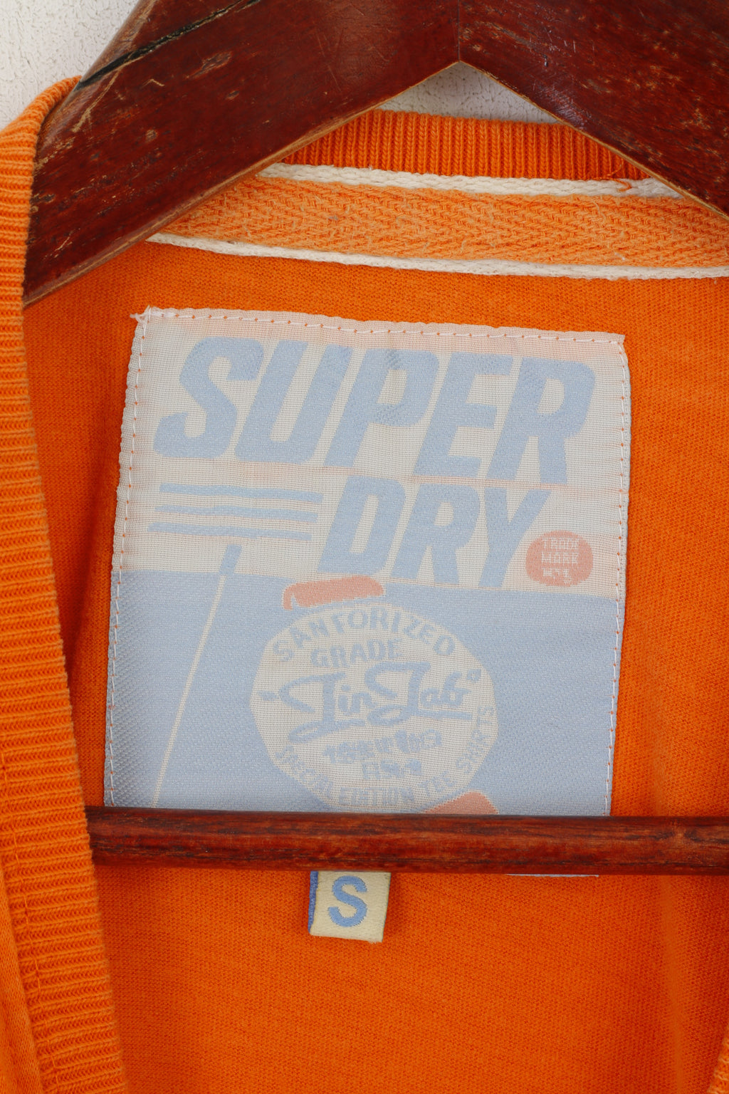 Superdry Hommes Chemise Orange Coton Motors Automotive Graphic Crew Neck Top