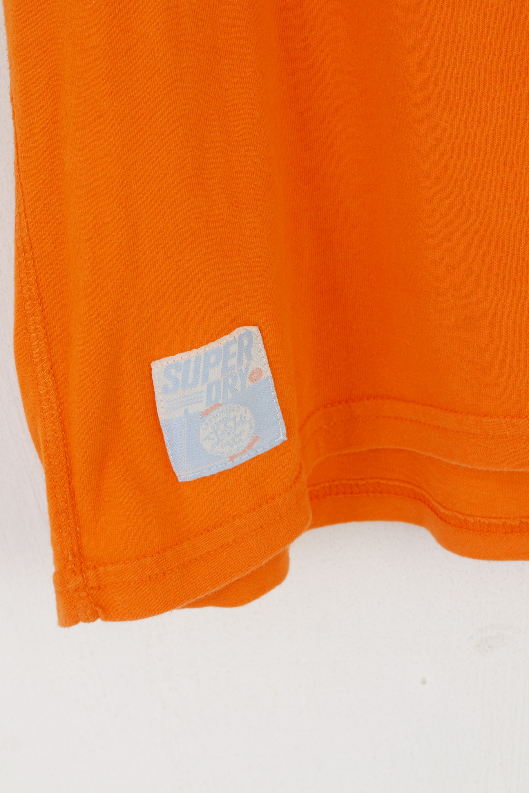 Superdry Hommes Chemise Orange Coton Motors Automotive Graphic Crew Neck Top