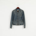 Calvin Klein Jeans Womens XL Denim Jacket Blue Cotton Full Zipper CK Detailed Unisex Top