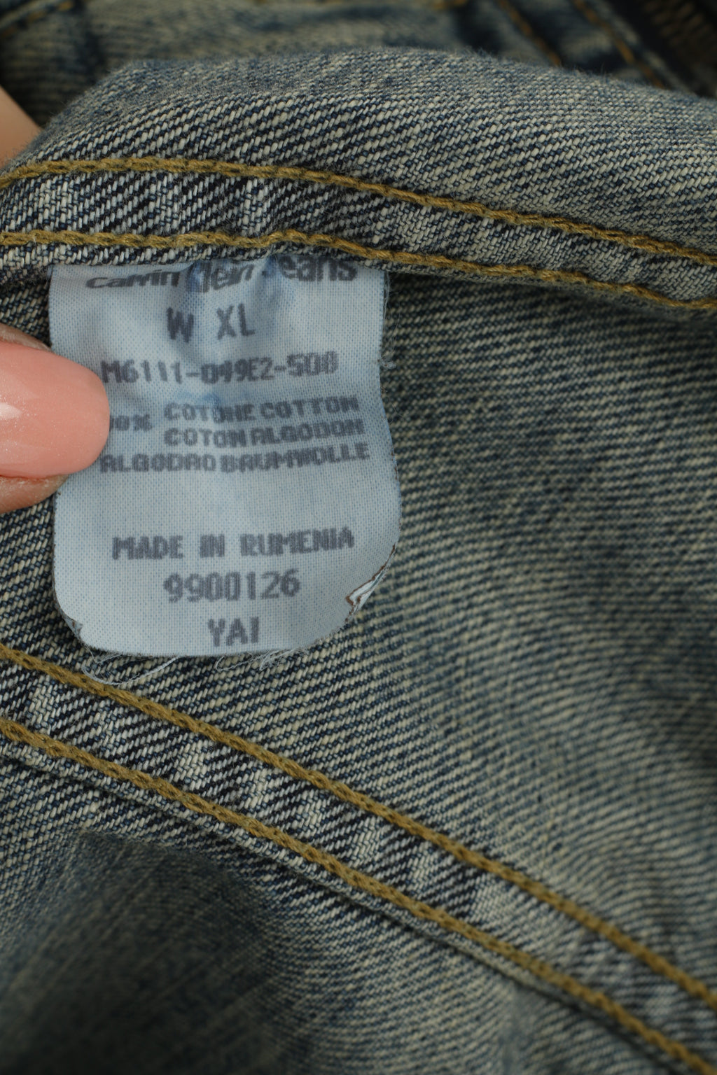 Calvin Klein Jeans Womens XL Denim Jacket Blue Cotton Full Zipper CK Detailed Unisex Top