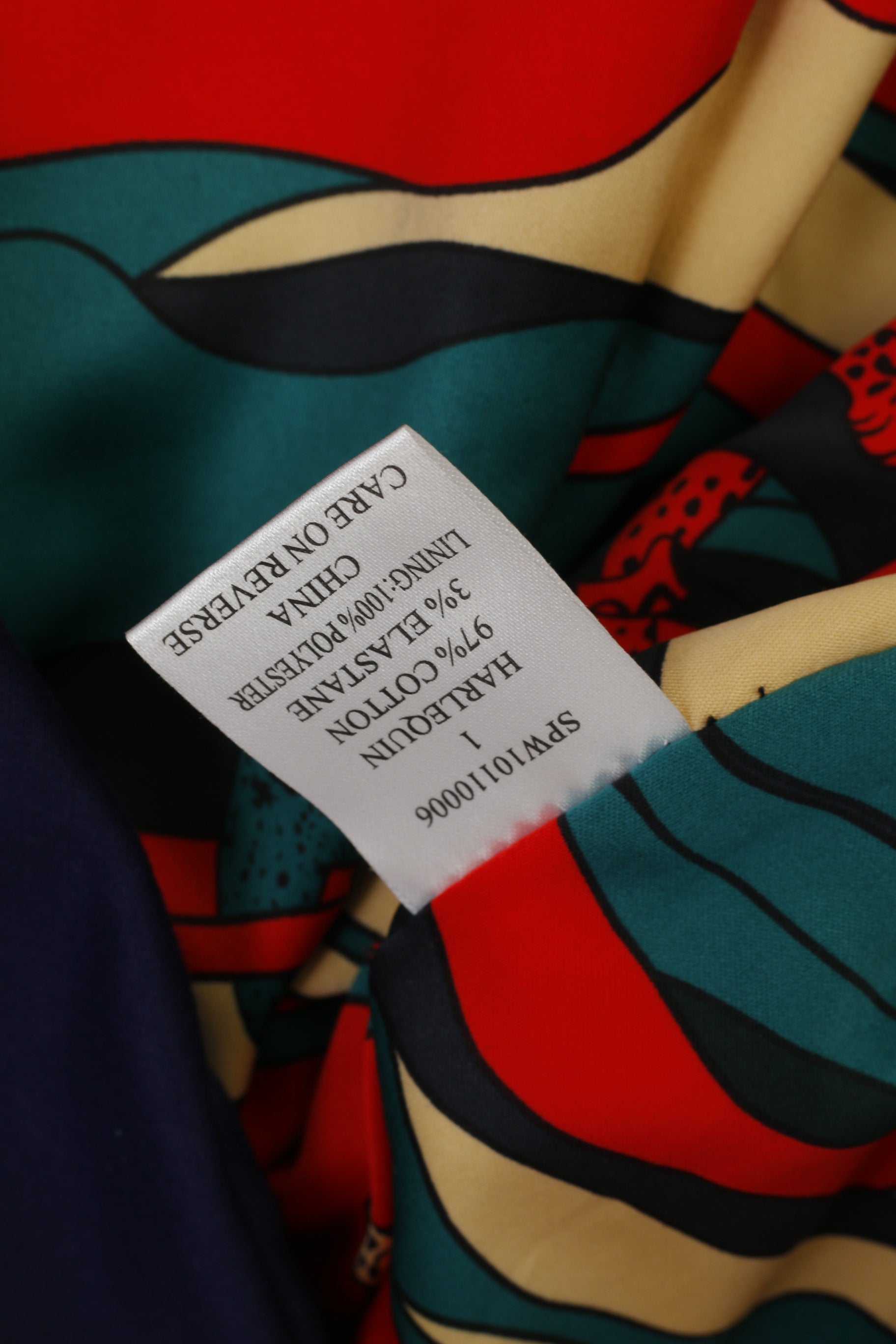 Ringspun Women 1 XS Coat Purple Cotton Harlequin Stunning Belted Designer Asymetric Top