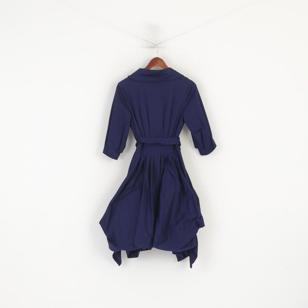 Ringspun Women 1 XS Coat Purple Cotton Harlequin Stunning Belted Designer Asymetric Top