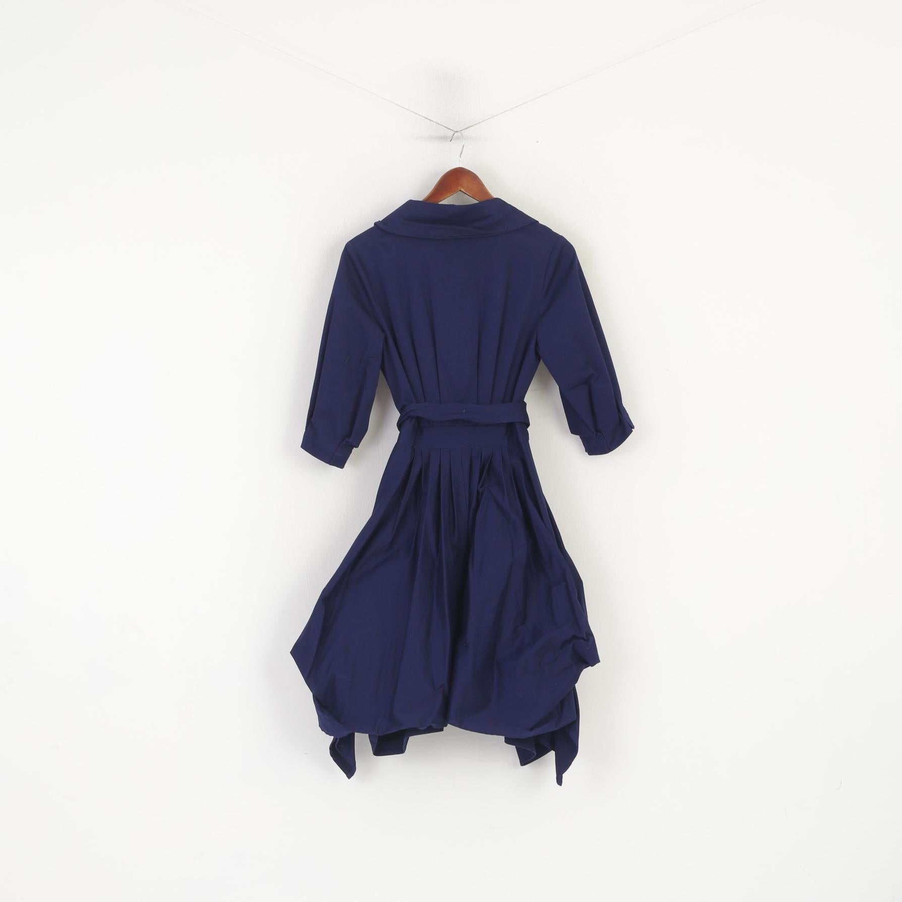 Ringspun Women 1 XS Coat Purple Cotton Harlequin Stunning Belted Designer Asymetric Top