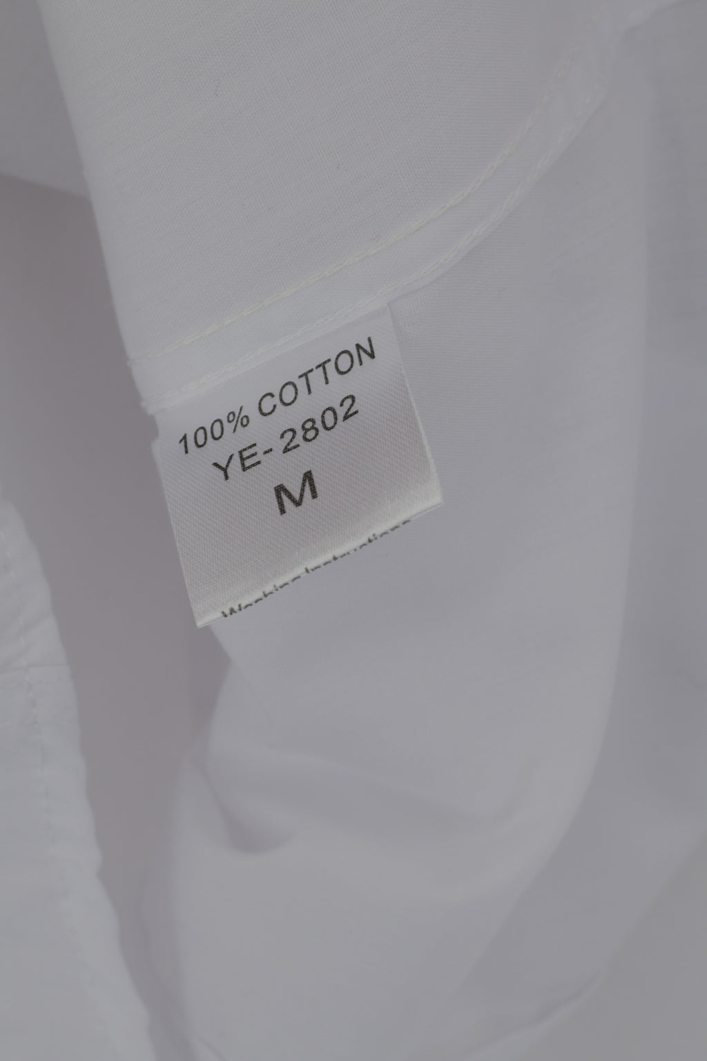 Yves Enzo Men M Casual Shirt White Cotton Slim Fit Black Buttons Long Sleeve Top
