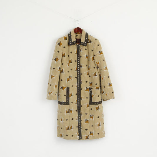 Manteau de Style classique pour femmes, Beige, Vintage, fermoir en magnésium, haut rétro à motifs