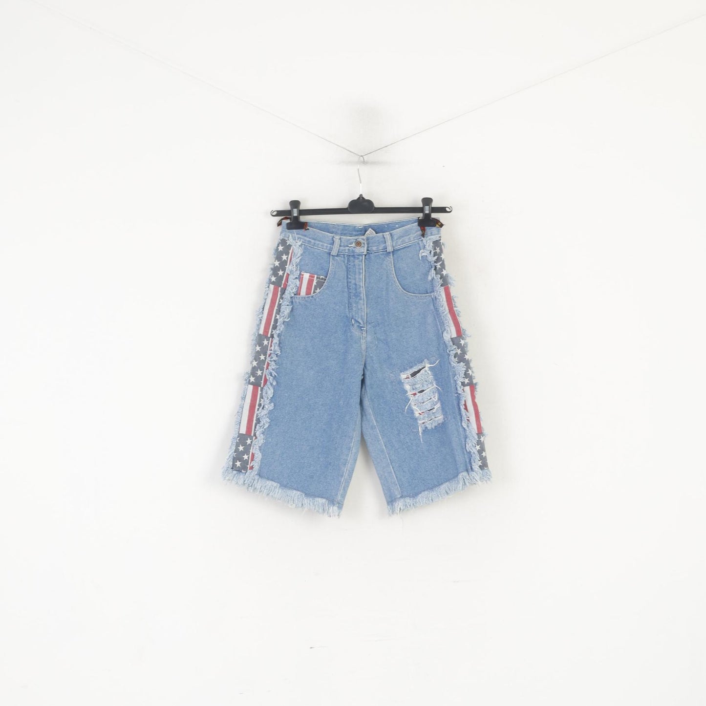 C&A Jinglers Women 27 36 S Shorts Blue Cotton Capri Denim Vintage Pants