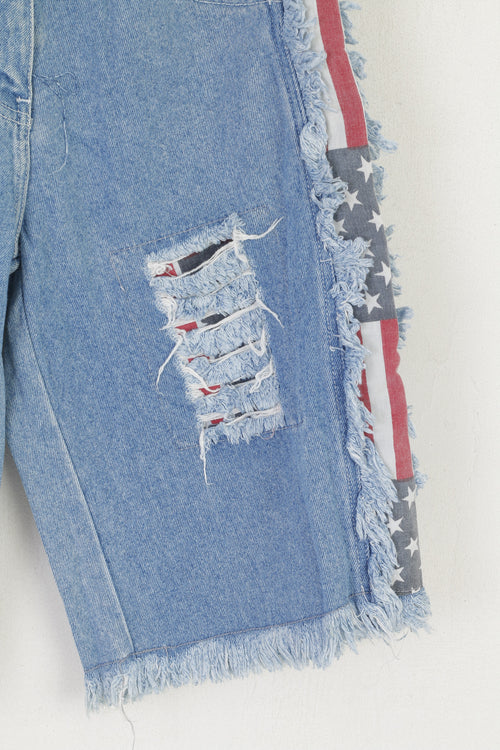 C&amp;A Jinglers Femmes 27 36 S Short Bleu Coton Capri Denim Pantalon Vintage