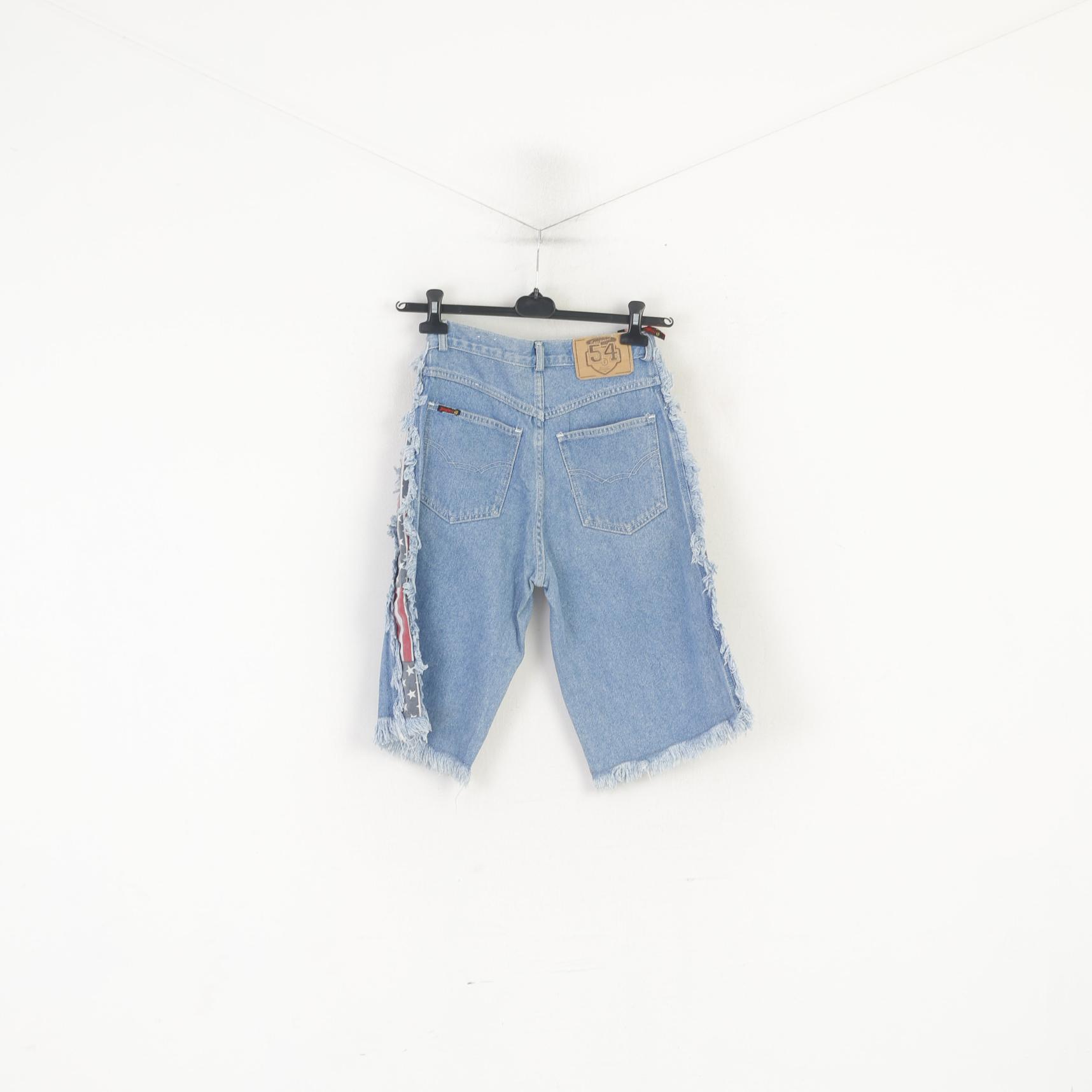 C&amp;A Jinglers Femmes 27 36 S Short Bleu Coton Capri Denim Pantalon Vintage