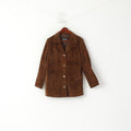 Joie De Vivre Veste femme 16 L en cuir suédé marron chocolat haut à simple boutonnage