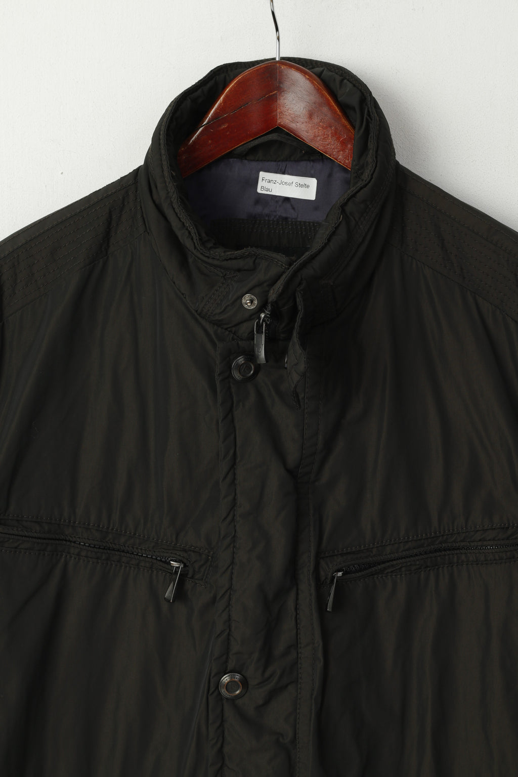 Pierre Cardin Paris Hommes 27 L Veste Marron Foncé Brillant Rembourré Militaire Casual Top