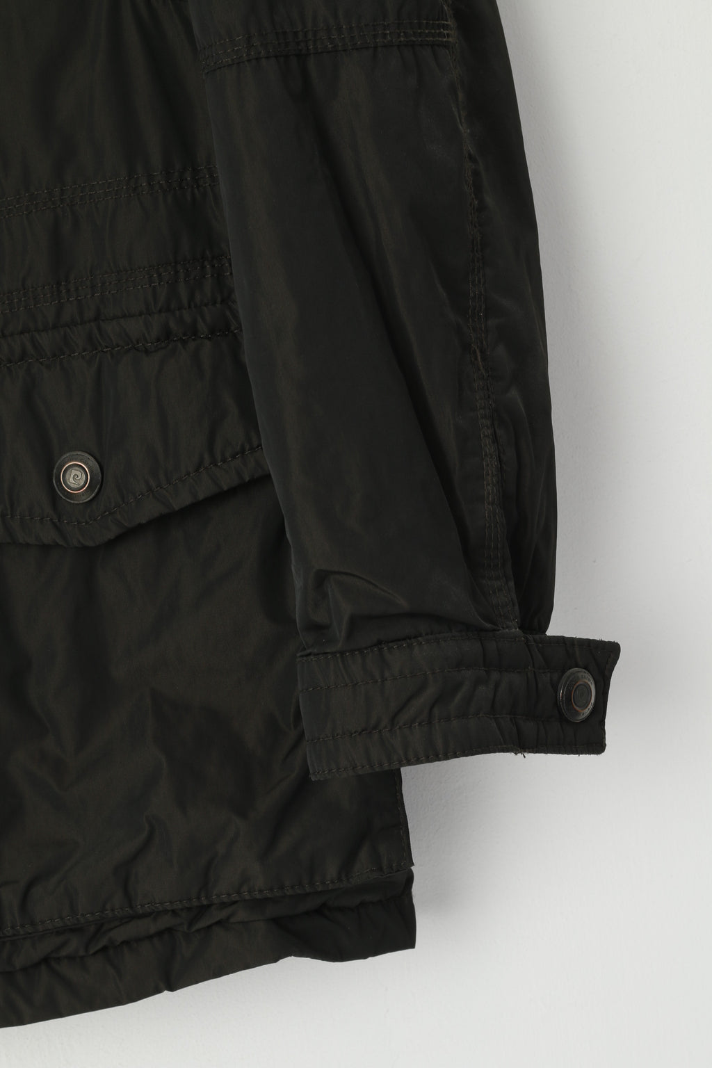 Pierre Cardin Paris Hommes 27 L Veste Marron Foncé Brillant Rembourré Militaire Casual Top