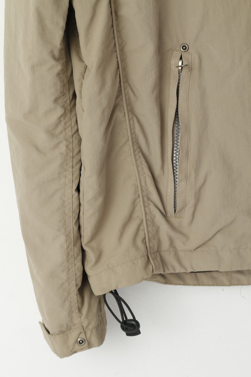 Wild Eagle Men XL Jacket Taupe Nylon Waterproof Lighweight Zip Up Classic Top