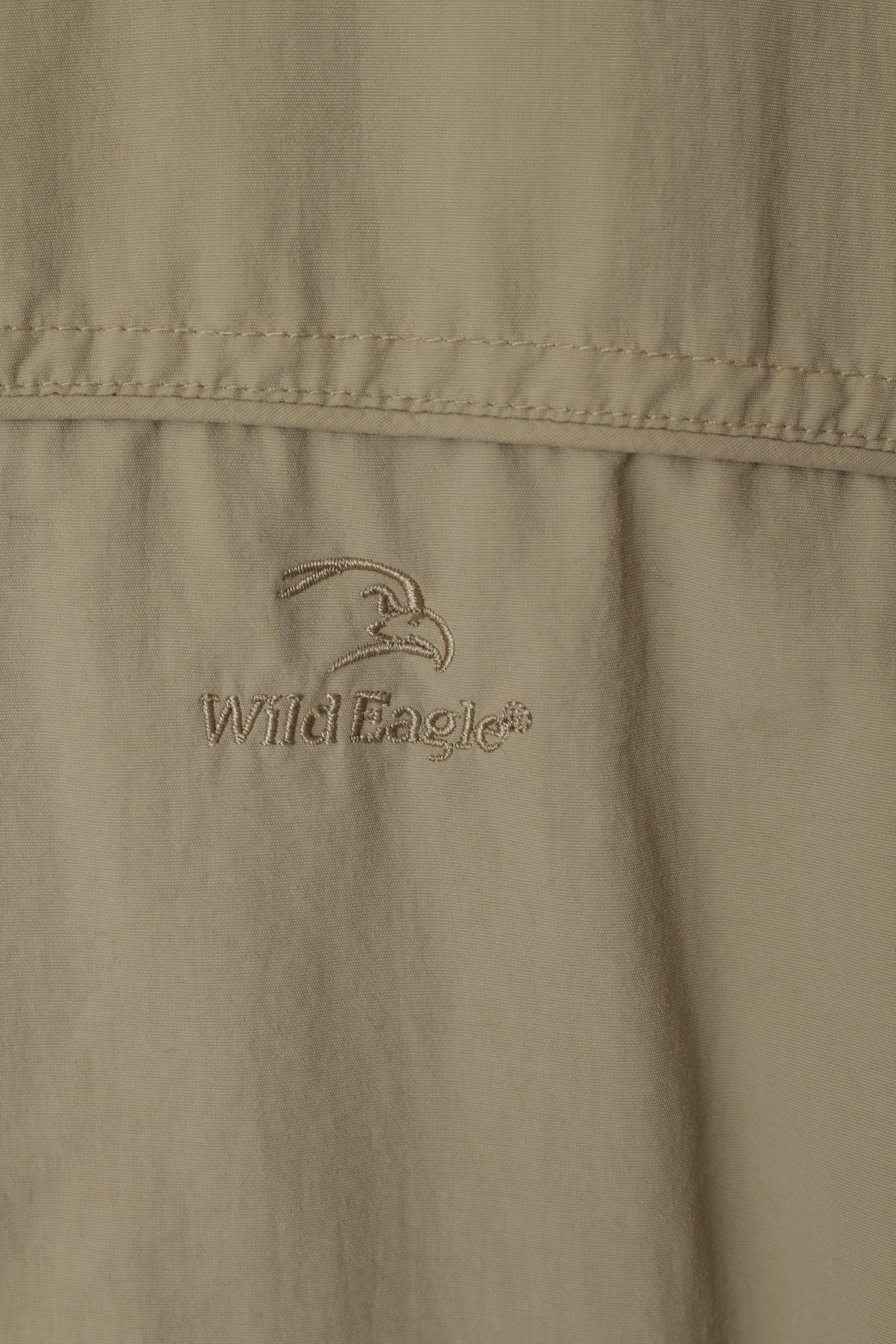 Wild Eagle Men XL Jacket Taupe Nylon Waterproof Lighweight Zip Up Classic Top
