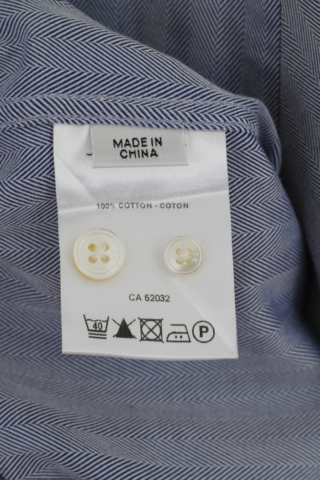 Jaeger Men 16 L Casual Shirt Blue Cotton Striped Long Sleeve Detailed Buttons Top