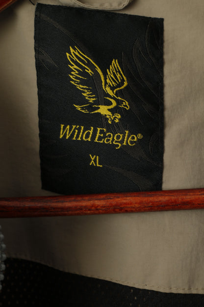 Wild Eagle Veste XL pour homme en nylon taupe imperméable léger avec fermeture éclair