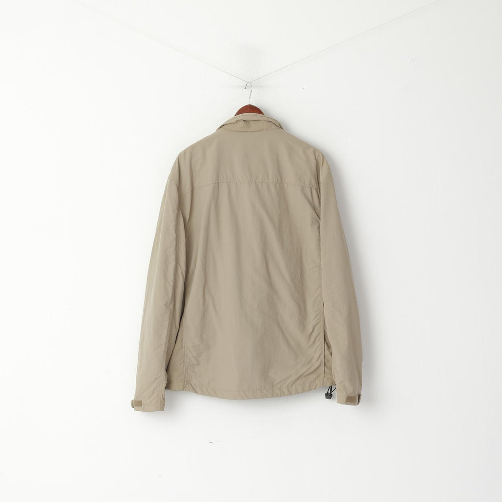 Wild Eagle Men XL Jacket Taupe Nylon Waterproof Lighweight Zip Up Classic Top