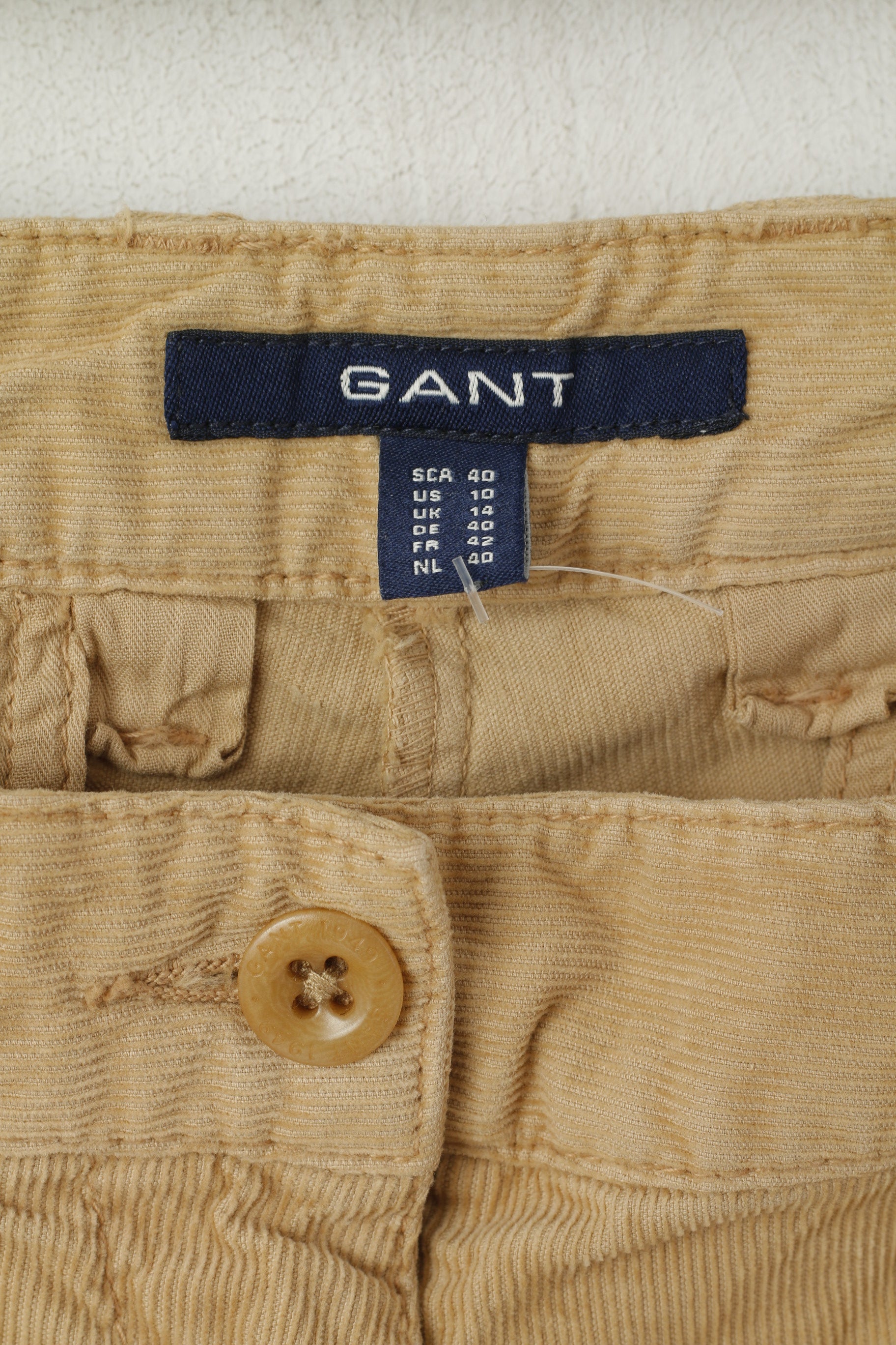 GANT Donna 10 14 40 Pantaloni Pantaloni classici in velluto a coste di cotone color cammello