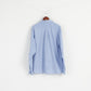 New FILA Men XXL Casual Shirt Blue Cotton Pinpoint Stellar Long Sleeve Classic Top