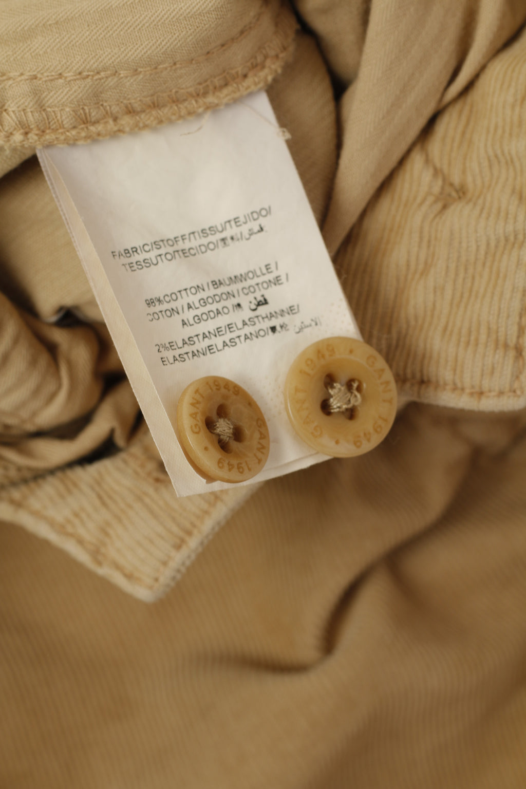 GANT Donna 10 14 40 Pantaloni Pantaloni classici in velluto a coste di cotone color cammello