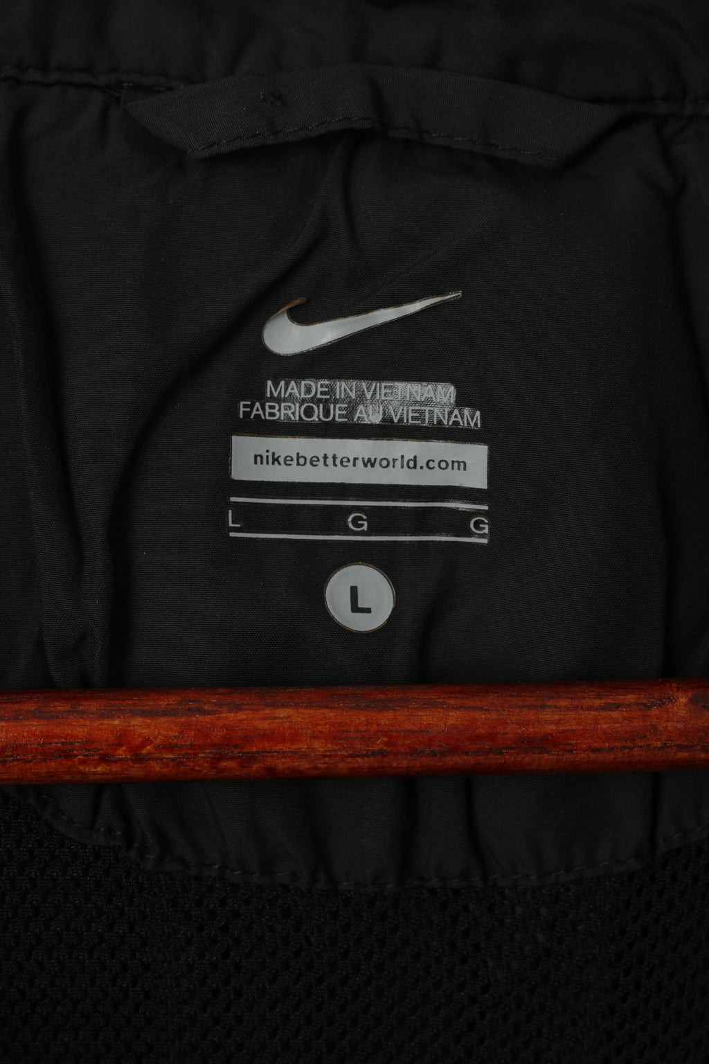 Nike Hommes L (M) Veste Noir Run Léger Activewear Respirant Zip Up Top