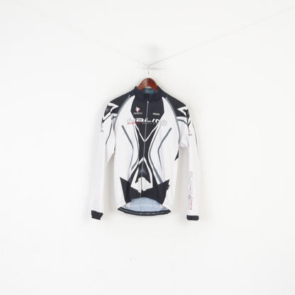 Nalini Men L Cycling Shirt White Removable Sleeve Italy Full Zip Bike Pro Wear