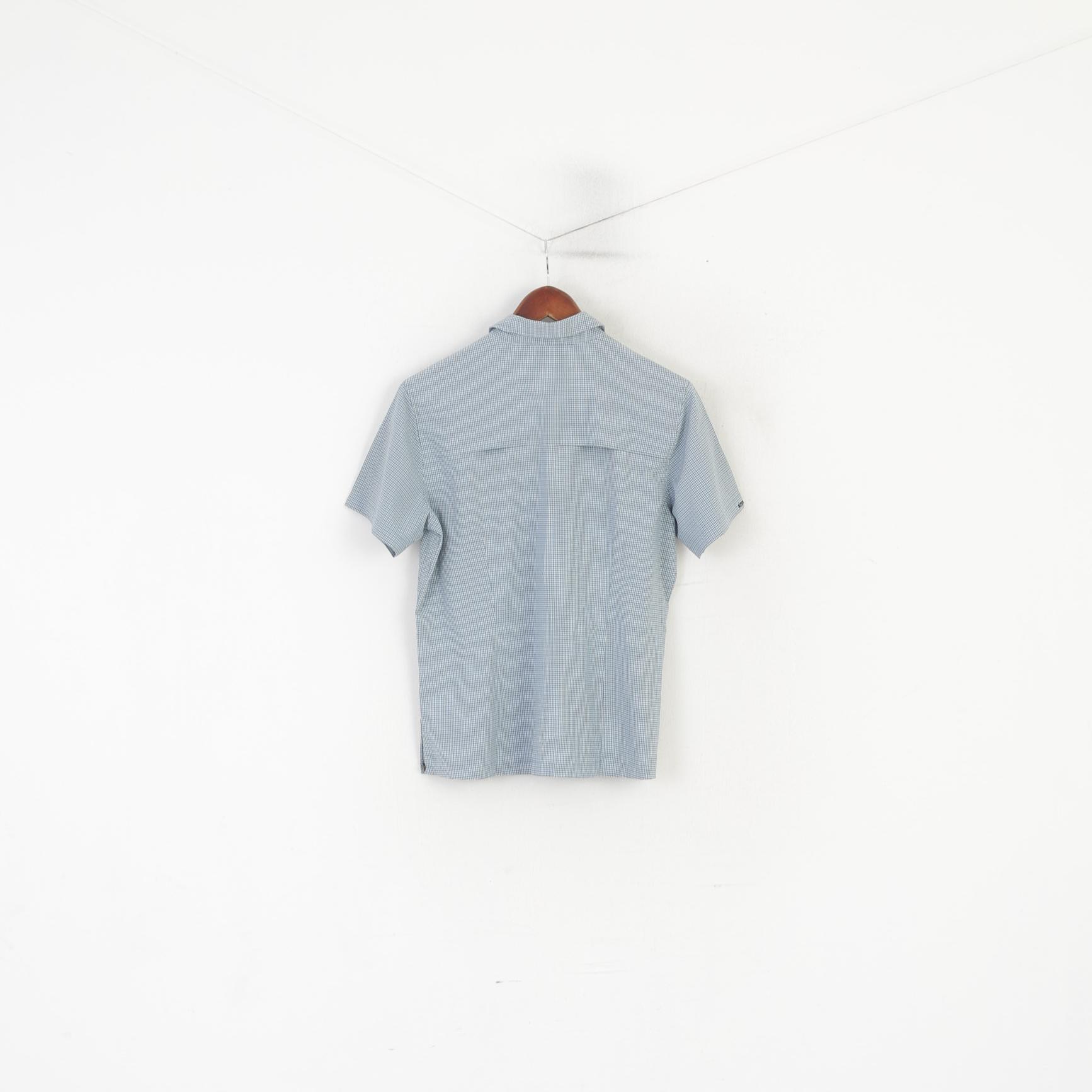 Jack Wolfskin Women M Casual Shirt Blue Check Vintage Outdoor Sport Top