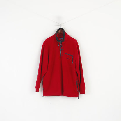 Felpa sportiva Colorado da uomo XXL in pile rosso pullover vintage con zip e collo