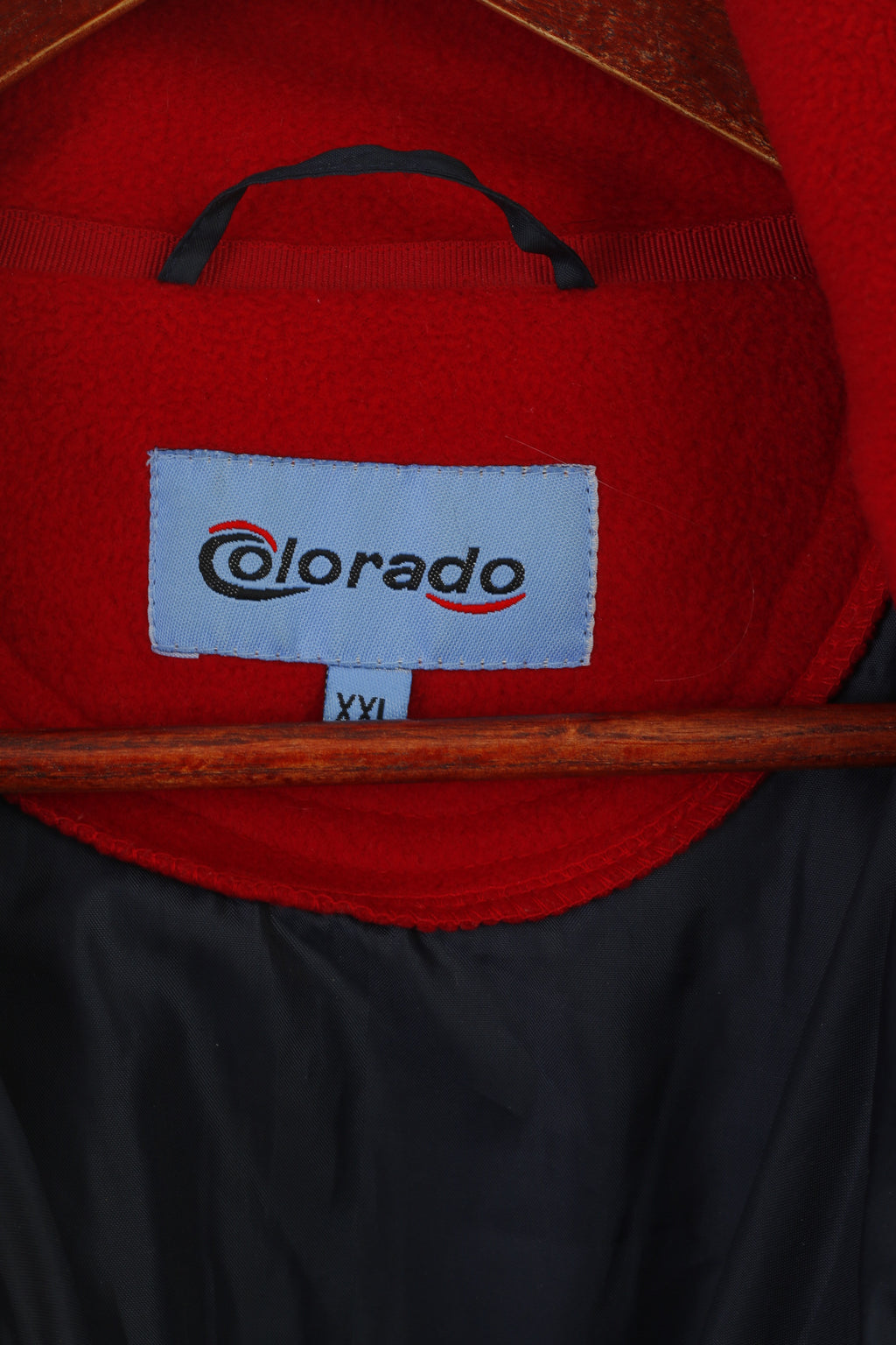 Colorado hommes XXL polaire haut rouge pull Vintage col zippé vêtements de sport sweat