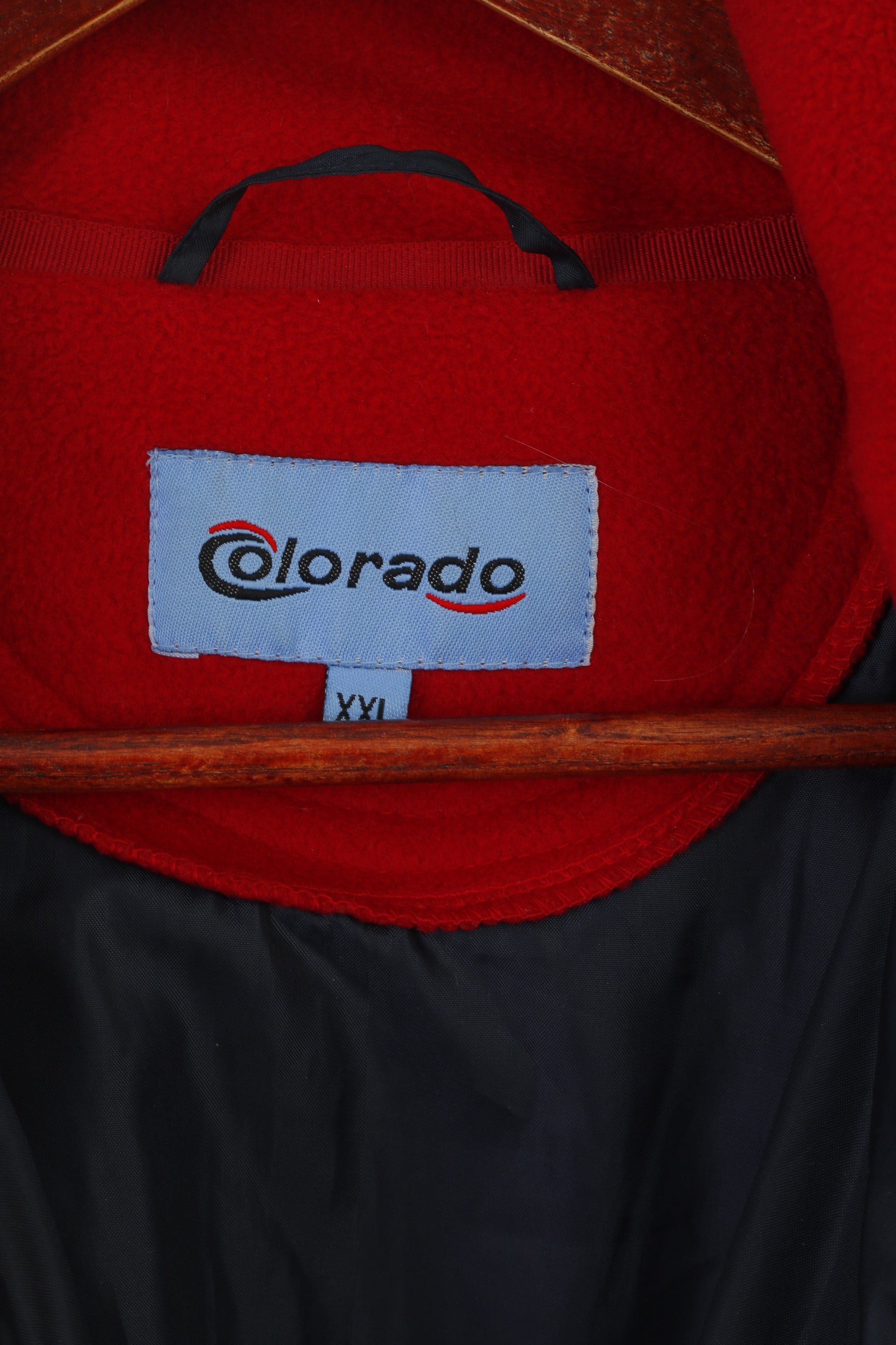 Colorado hommes XXL polaire haut rouge pull Vintage col zippé vêtements de sport sweat