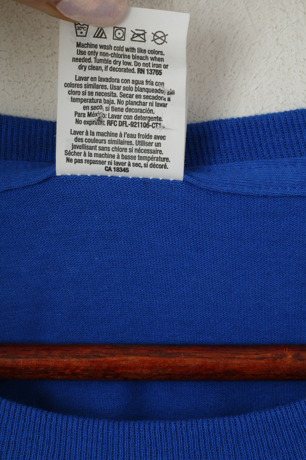 T-shirt Fruit Of the Loom da uomo 2XL Top in cotone blu con grafica Dope Music